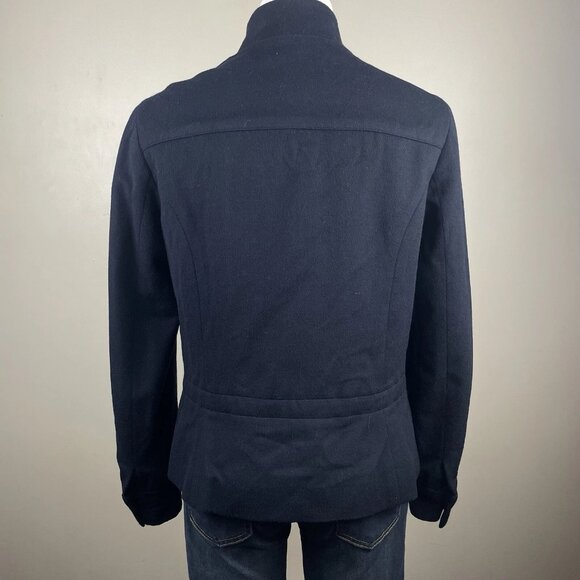 Maison Mayle  Luxury Preppy Navy Blue Button Down Blazer Jacket Wool - Picture 5 of 9